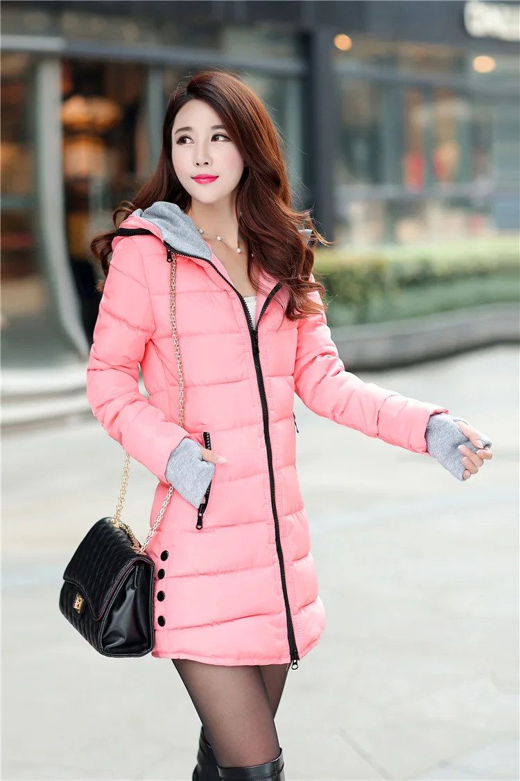 Winter Warm Cotton Jacket Women's Large Size Long Jacket New Ultra-light Slim Hooded Windproof Down Jacket Women's Jacket