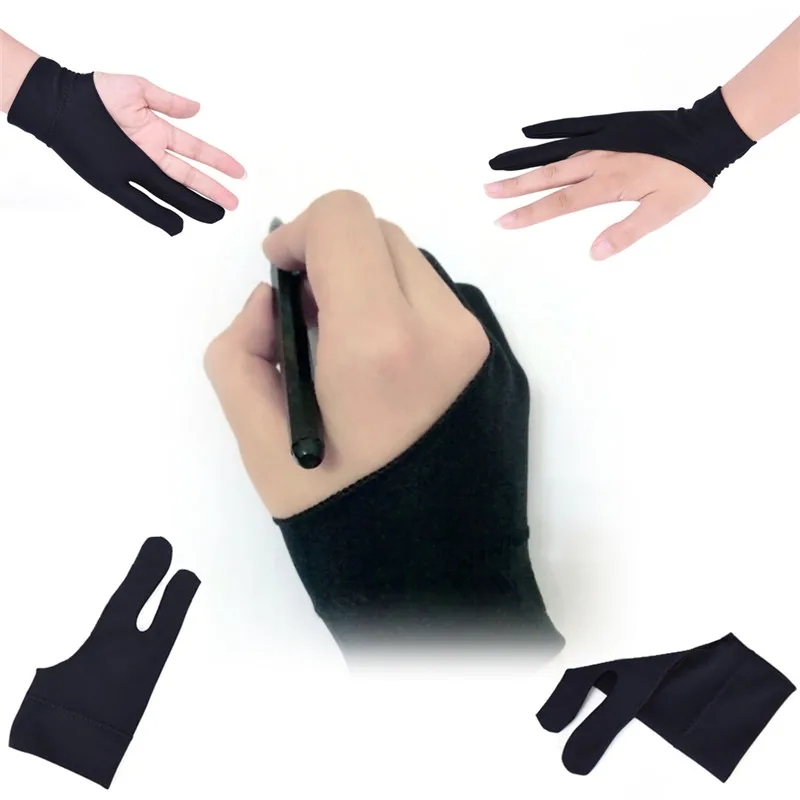 

Перчатки для рисования художников, 1 шт., для любого графического стола, 2 пальца, защита от загрязнения, как для правой, так и для левой руки, п...