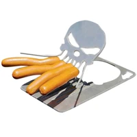 2021 new stainless steel barbecue grill skull shape creative hot dog marshmallow roaster grill accessory for family picnic