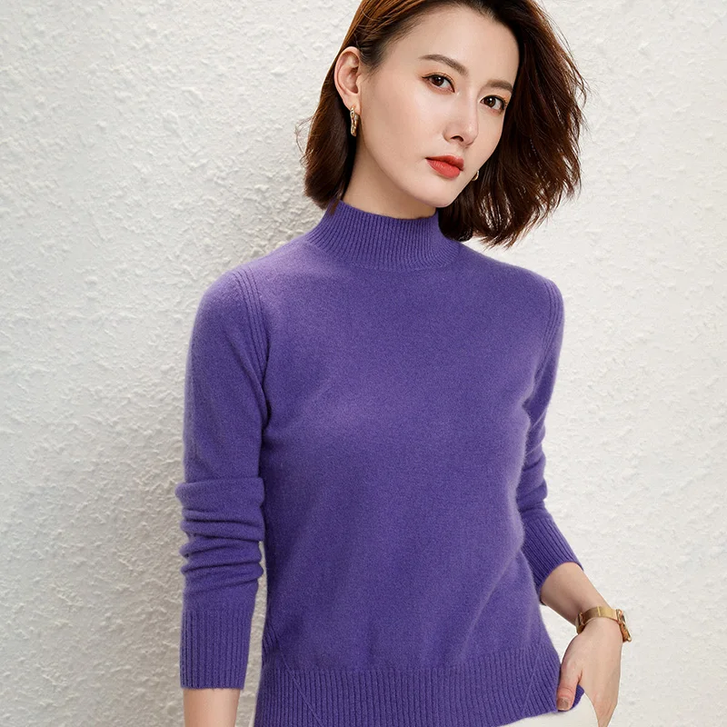 adishree 2020 woman winter 100% Cashmere sweaters and autumn knitted Pullovers High Quality Warm Female thickening Turtleneck
