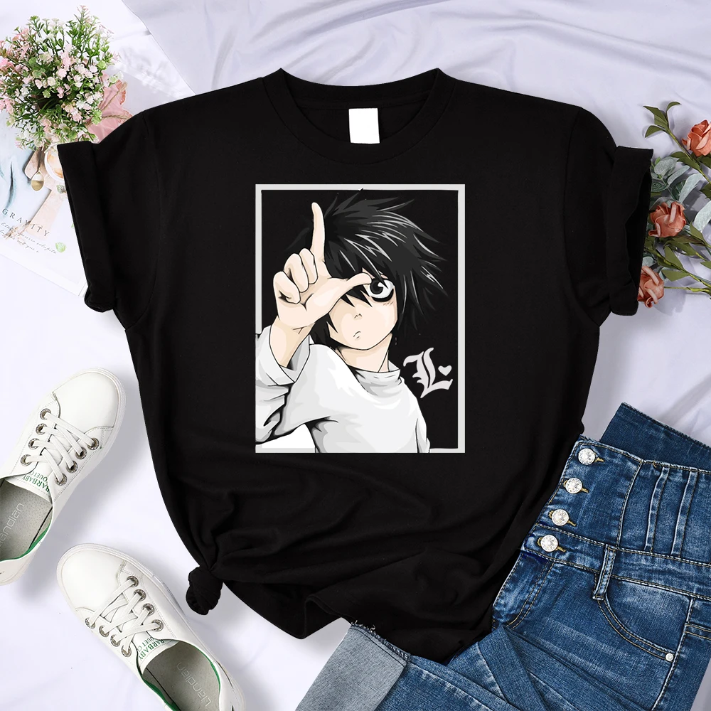 

Japanese Anime Death Note Survival Game T-Shirts Fashion Brand Clothing Summer Oversize T-Shirt O-Neck Casual Female T Shirt