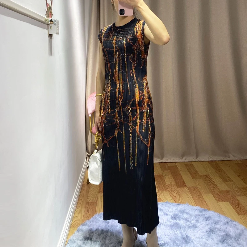 Changpleat 2020 новые женские платья с принтом Miyak Плиссированное модное дизайнерское