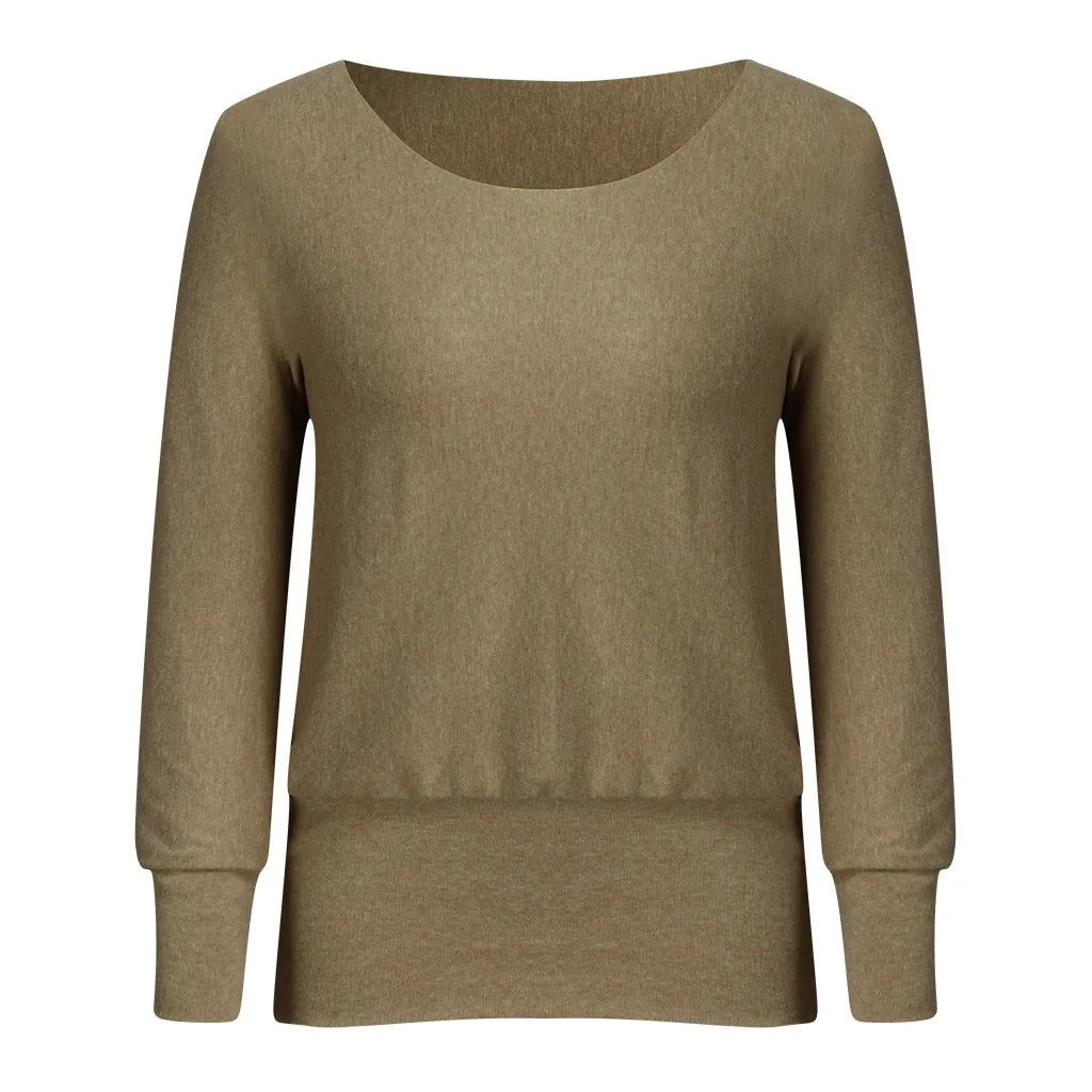 Женская однотонная блузка с открытыми плечами Повседневная зимняя Свободная