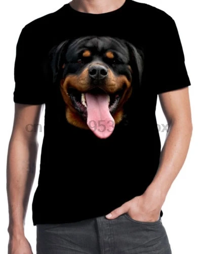 Новинка милые мужские черные футболки Rottweiler с изображением владельца собаки