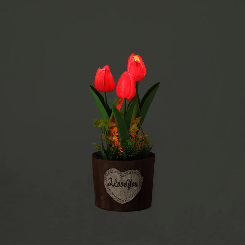 Искусственные тюльпаны с цветами реальный сенсорный светодиодный ночсветильник