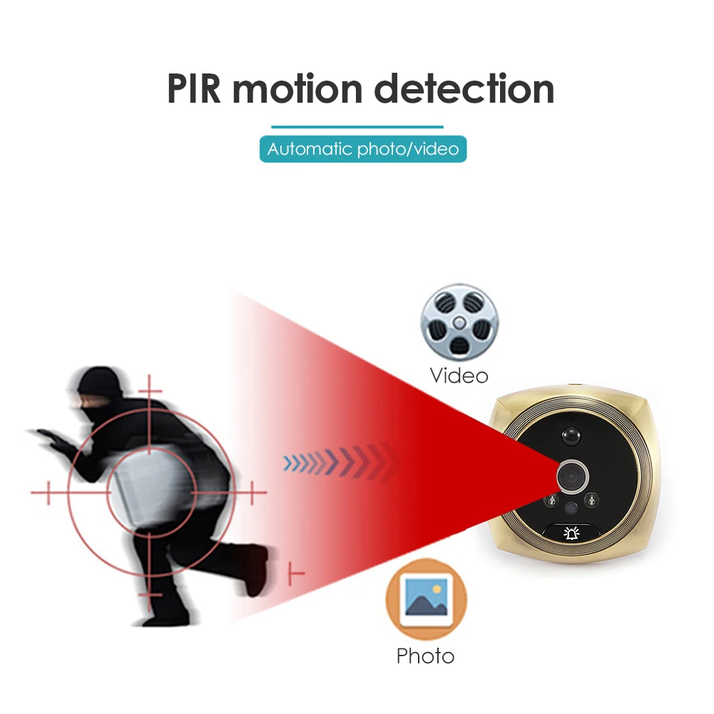 

4.3 inch Doorbell Digital Peephole Camera IR Night Vision Electronic Door Eye for Household Kitchen Protection