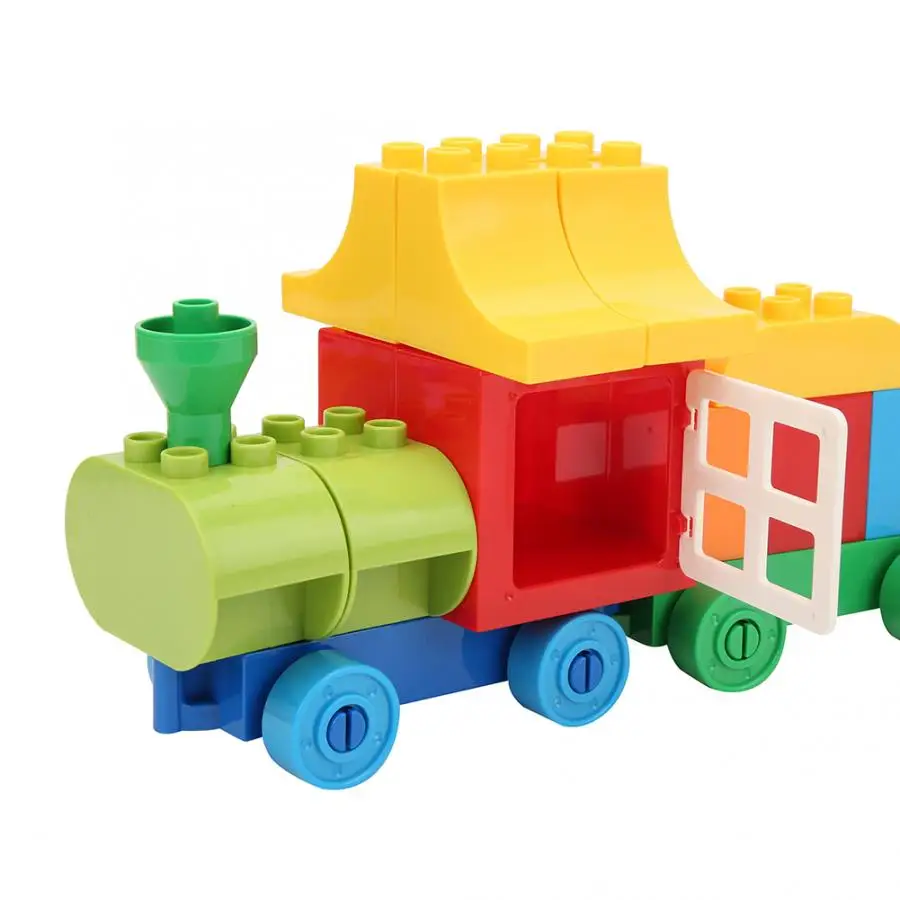 65 шт./лот детский поезд игрушечный автомобиль Детский конструктор сделай сам