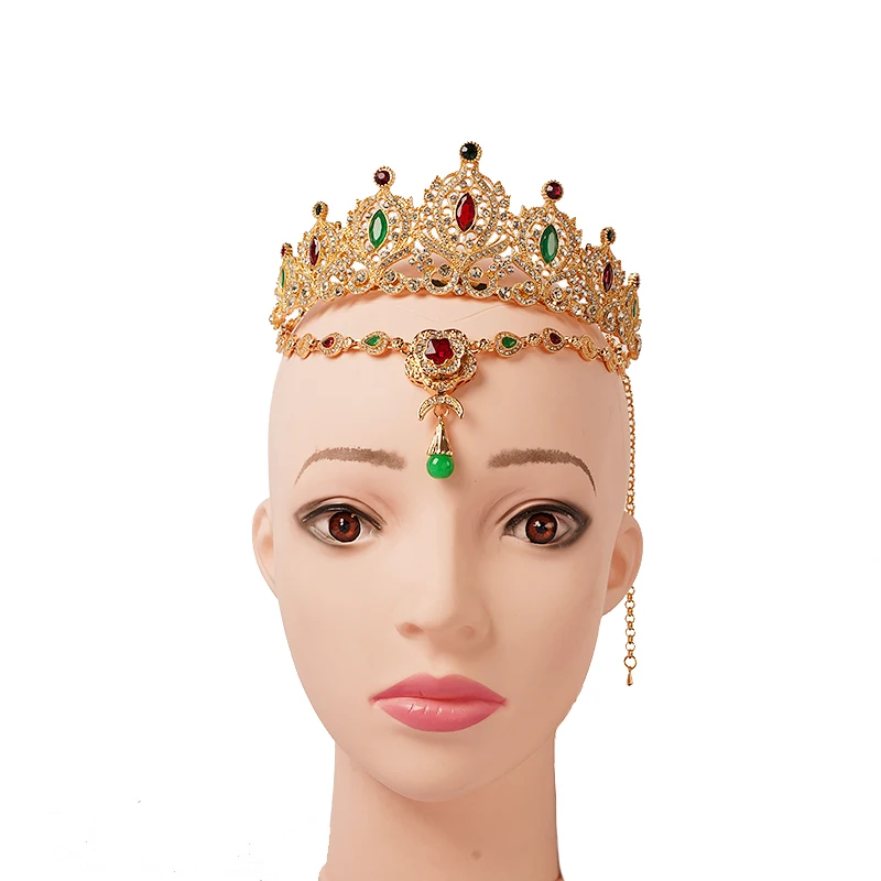 

New Moroccan Bridal Jewelry Set Bridal Crown Diamond Necklace Set Russian Women's Ball Crown French Women's Necklace
