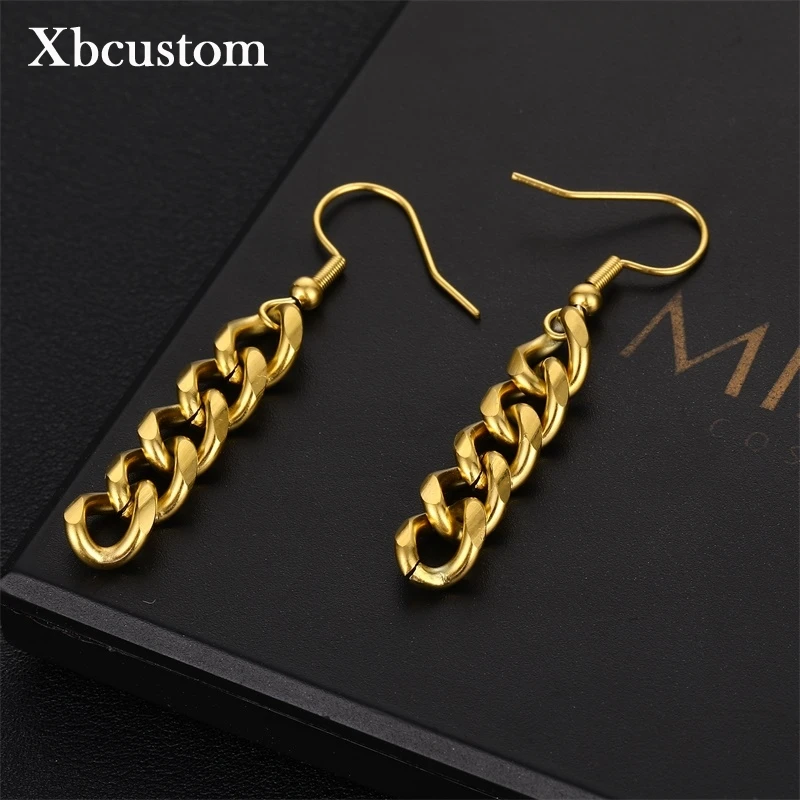 Модные женские серьги подвески из толстой нержавеющей стали с кубинской