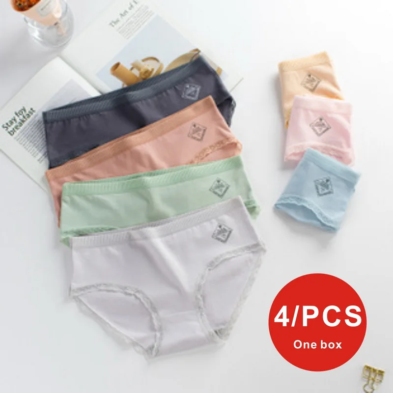 4 шт./нижнее белье для женщин и девочек трусики размера плюс сексуальное женское