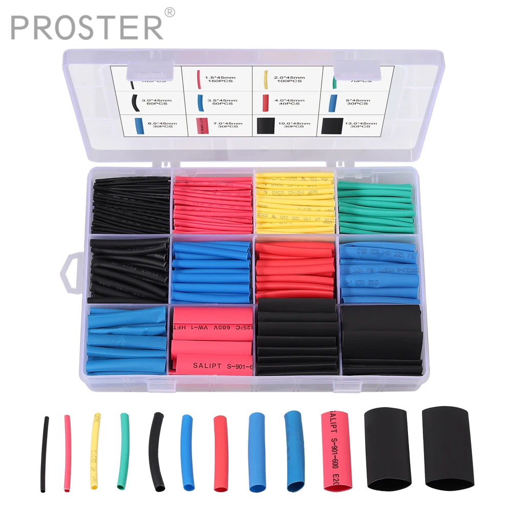 Proster 800 шт для термоусадочные трубки 2:1 ассортимент жильный кабель изоляционное
