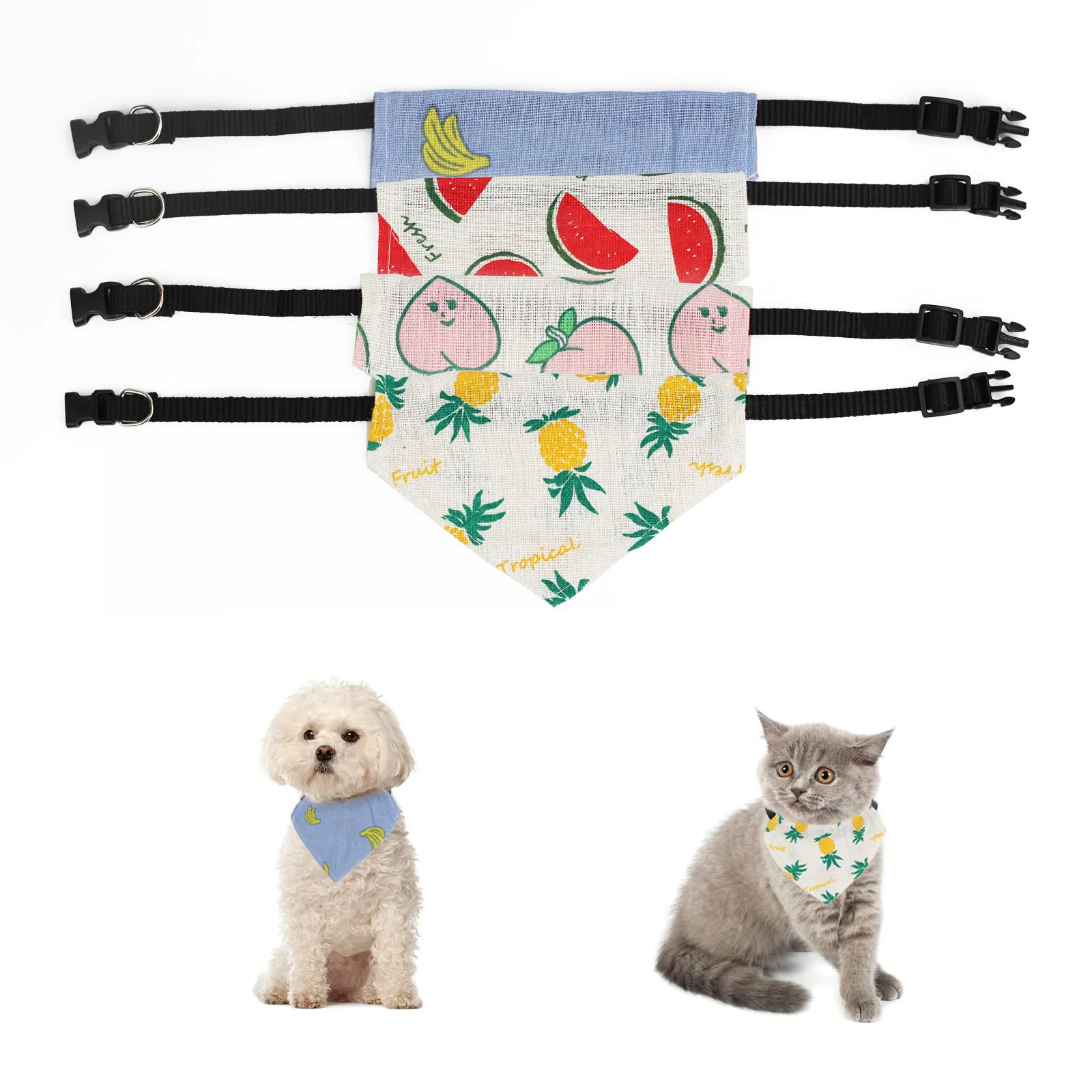 

#P0025 Fruit esign Small Dogs Bib Saliva Towel Pet Collar Napkin Cat Dog Pets Costume Triangle Scarf Pet Supplies