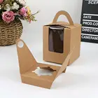 10 шт. 1 позиция коробки для торта Легкая ручная подставка для кексов мусс для Маффин бумажная упаковочная коробка контейнер коробки для торта