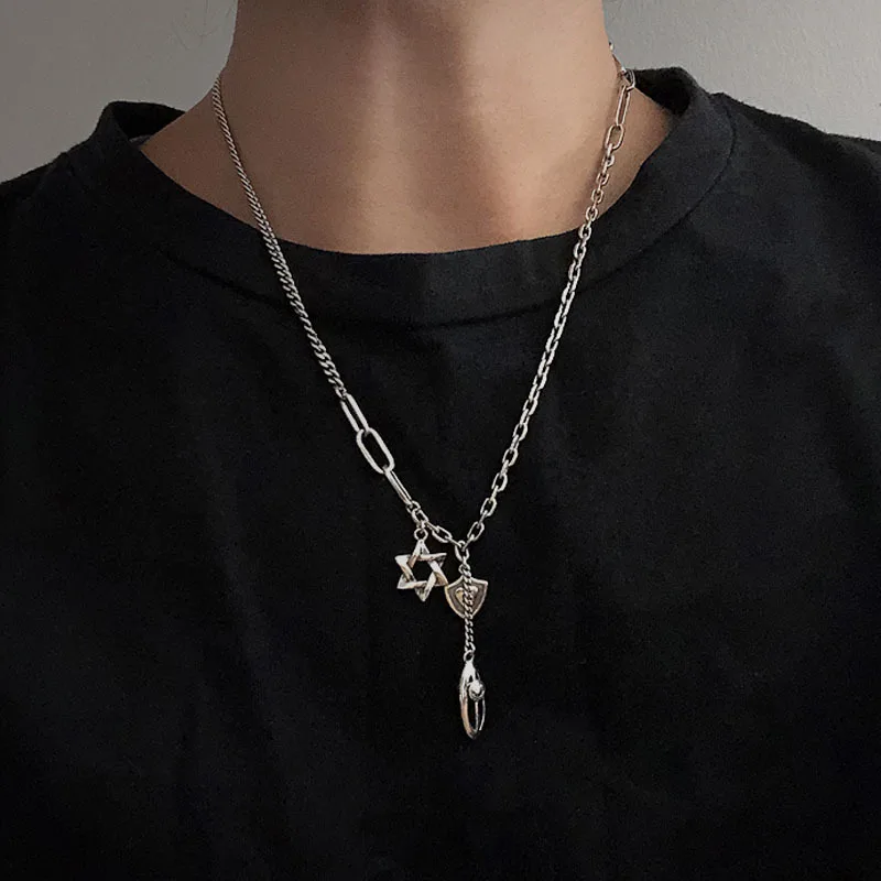 MEETSOFT серебро 925 пробы ретро заостренная пятиконечная звезда экран разнообразные