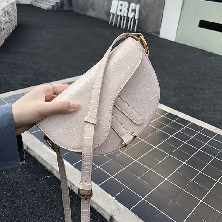 Beige Дизайнерская Женская сумка через плечо, женская сумка, стильная Брендовая женская подседельная сумка из искусственной кожи крокодила - Цвет: Beige