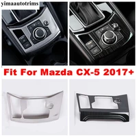 for mazda cx 5 cx5 2017 2022 center console shift gear panel cover trim silver black interior stainless steel accessories