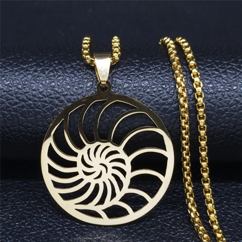 

AFAWA 2021 Snails Stainless Steel Statement Necklace for Women Gold Color Necklaces Pendants Jewelry collares largos N4117S01