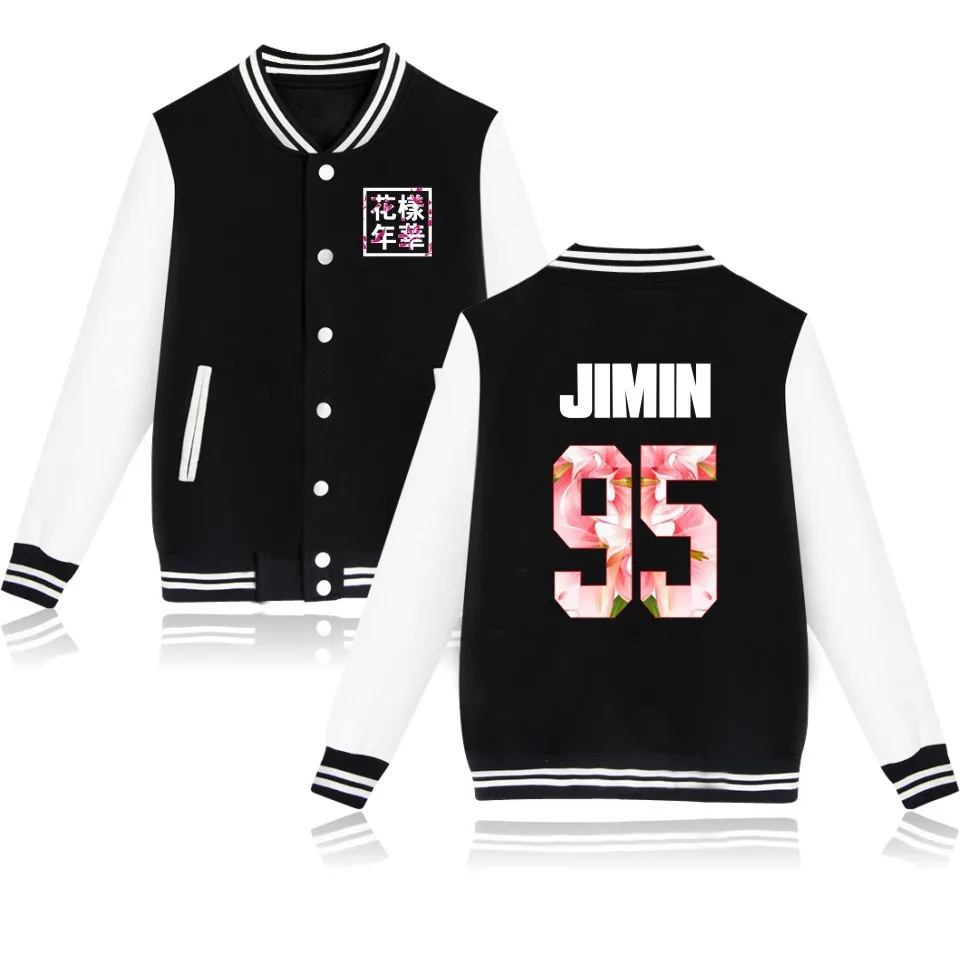

Kpop Baseball Jacket For Women Bangtan Boys Album Floral Letter Print Fans Supportive Sweatshirt Harajuku Tracksuits Clothes