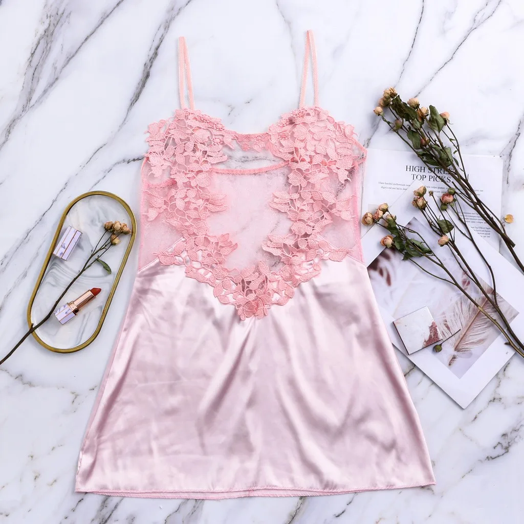 Сетчатое сексуальное платье для секса Розовое женское нижнее белье ночное