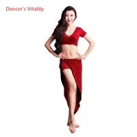 professional women belly dance clothes modal deed v topshort skirt 2pcs belly dance set for girls latin dance suit wrap skirt