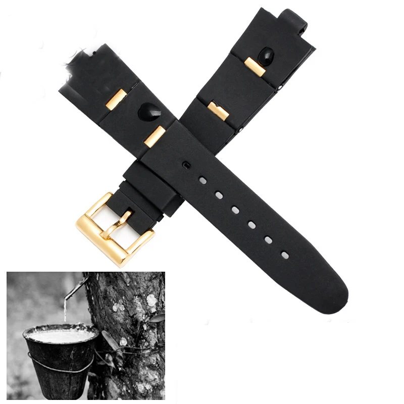 Watchband Man Rubber Replacement Watch Band Strap For Bvlgari 22x8mm 24mm x 8mm
