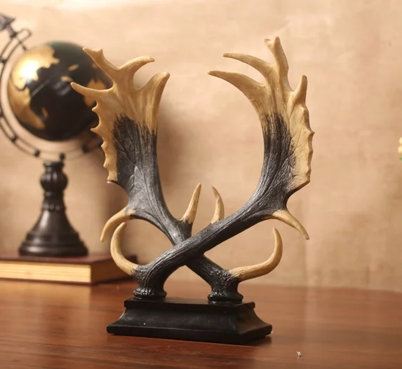 Винтажная скульптура оленей и рогов ручная работа смола понижающий рог модель