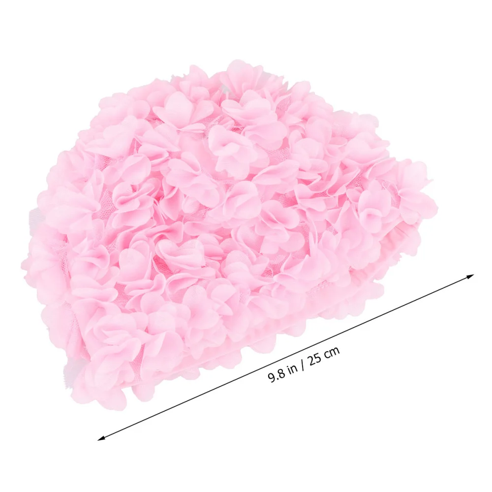 

3D Flower Petals Shaped Swim Cap Fashion Swimming Hat Adults Bathing Cap Black