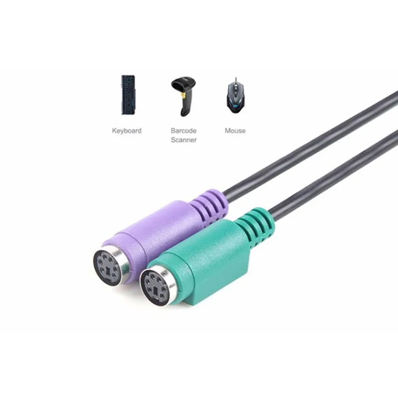Кабель-переходник PS/2 мама-USB 2 0 папа для мыши клавиатуры сканера штрих-кода |