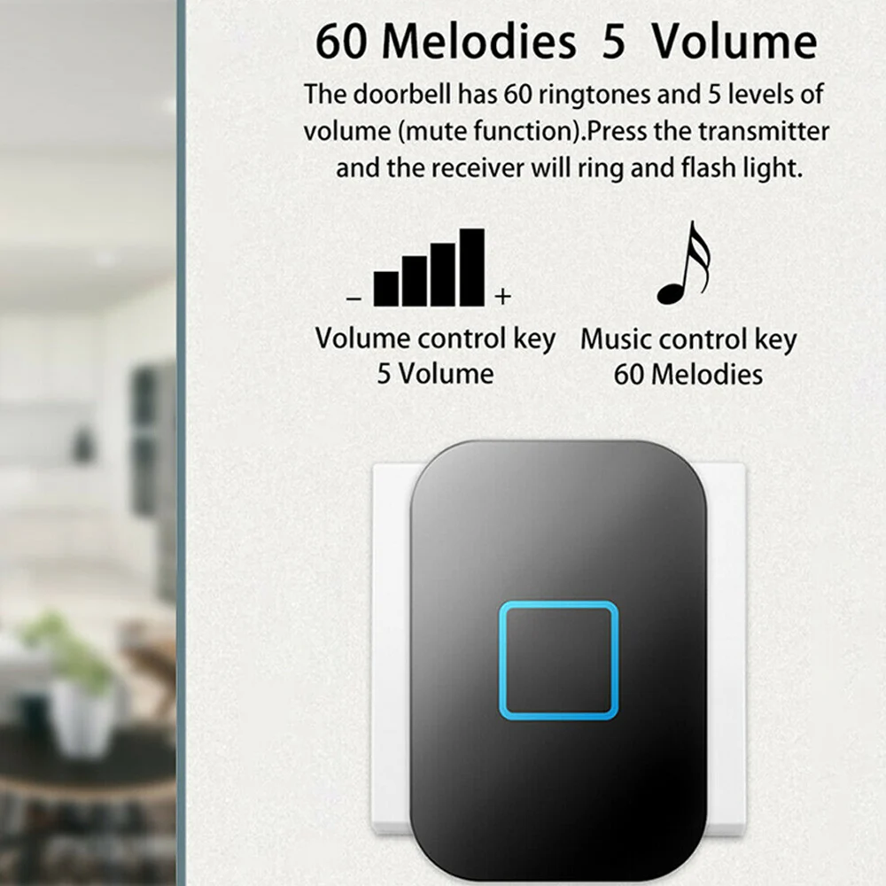 Водонепроницаемый беспроводной дверной звонок открытый безопасности умный дом