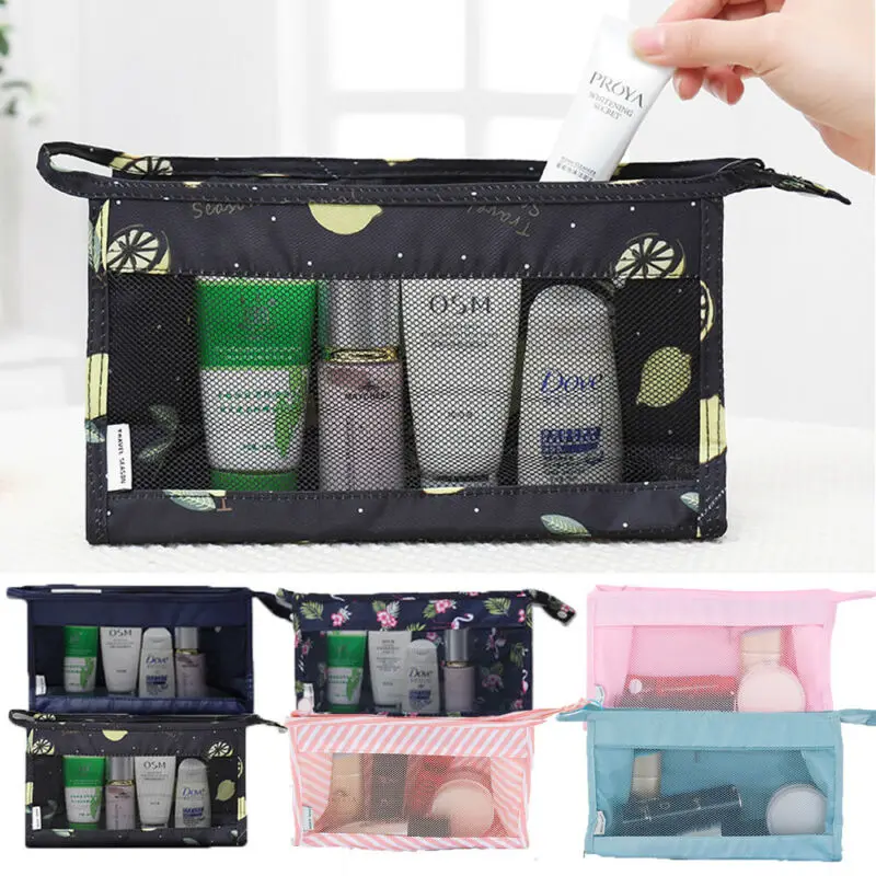 

Водонепроницаемая подвесная Сумочка для туалетных принадлежностей, женская косметичка с цветами, сетчатая Лоскутная сумочка на молнии, бо...