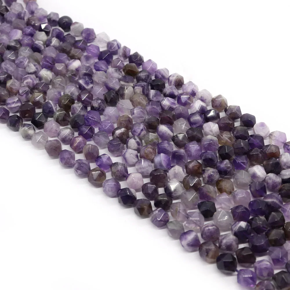 

Faceted Round Mixed Purple Amethyst Bead Natural Stone Bead 6 8 10 Mm for DIY Bracelet Necklace Jewelry Loose Bead Making Gift