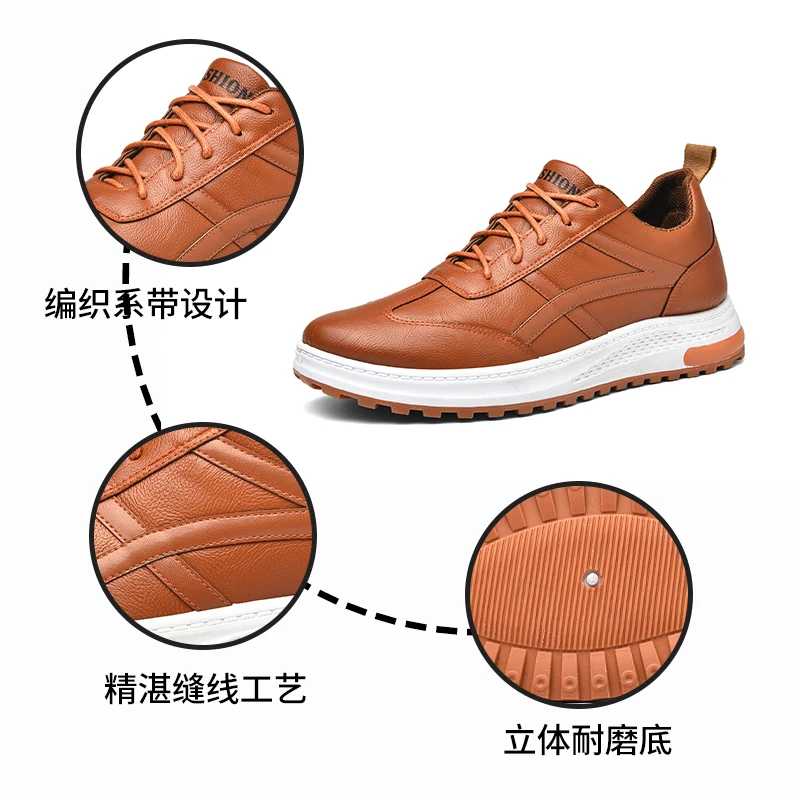 

Leather Men Shoes Casual Shoes Men's Sneakers Breathable Leisure Male Footwear Comfortable Outdoor Walking Shoes Chaussure Homme