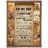 to my son from lion mom i love you cozy premiun fleece blanket 3d print sherpa blanket on bed home textiles