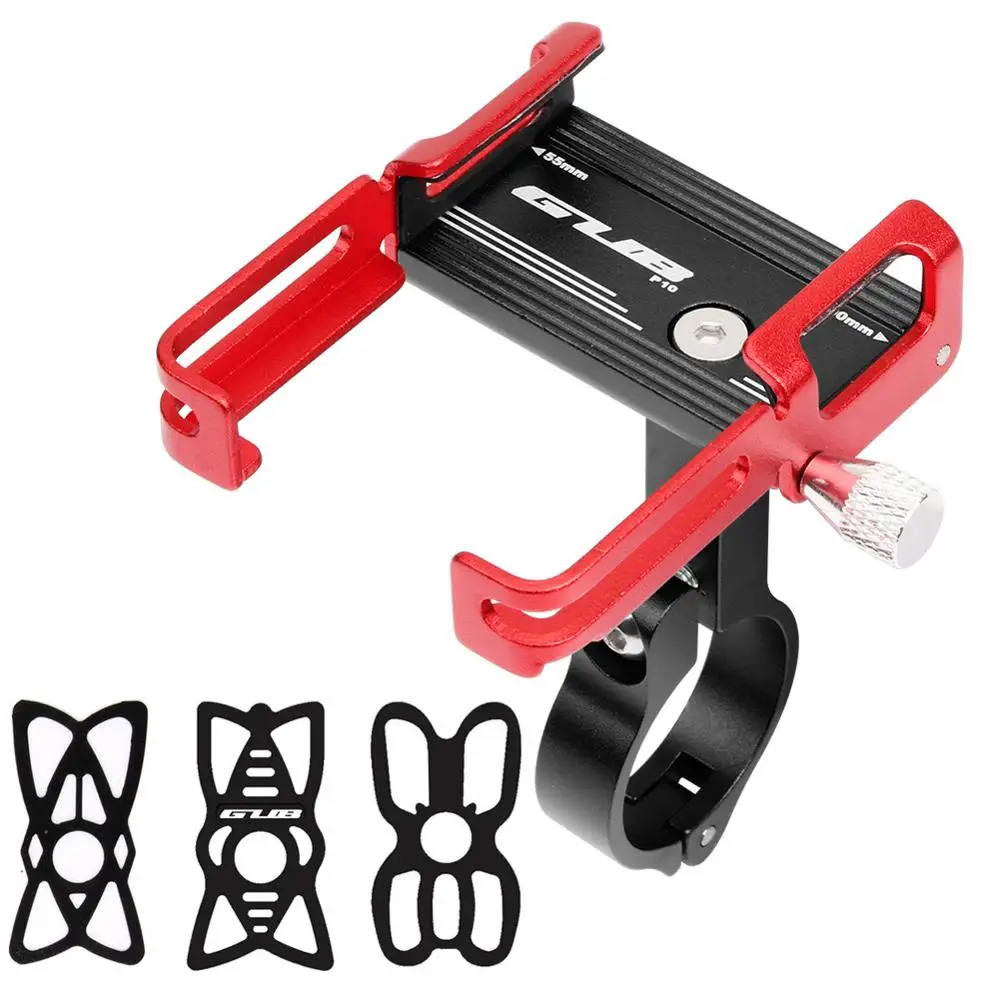 P10 Black Red GUB Plus 6 алюминиевый сплав MTB велосипед держатель телефона мотоцикл поддержка gps держатель для велосипеда аксессуары для руля велосипеда - Цвет: P10 Black Red