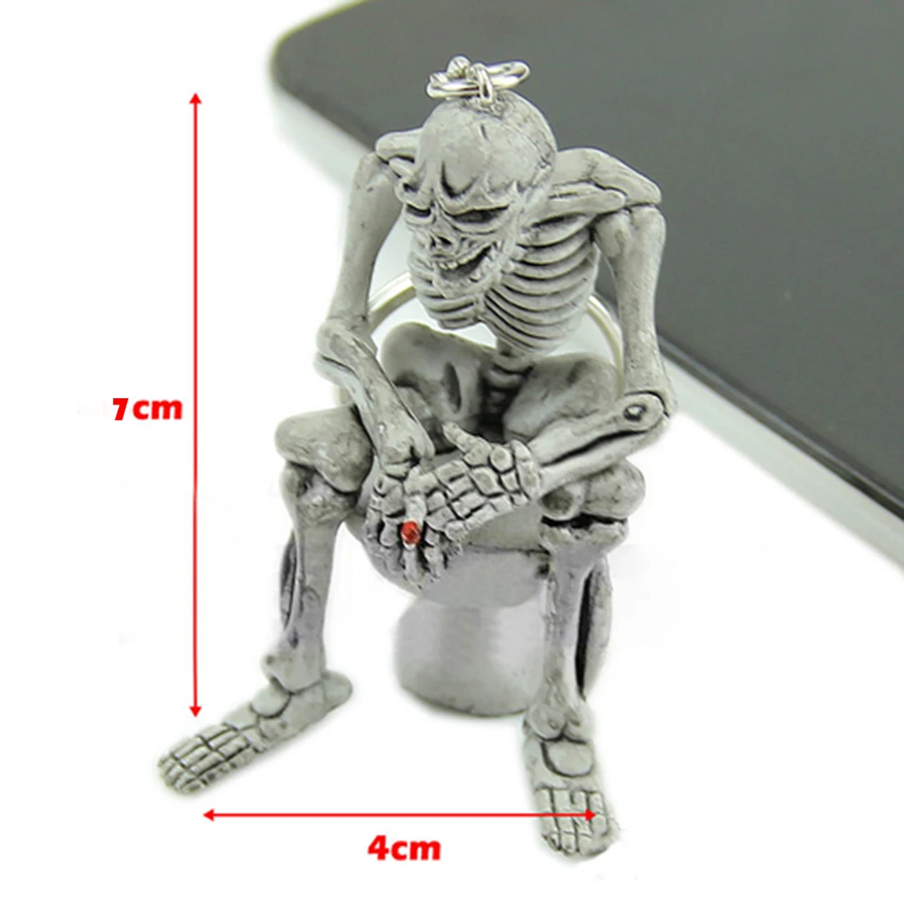 Модный брелок для ключей крутой ПВХ креативный Череп сумка унитаза резиновый