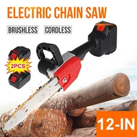 12inch 60000mah electric chain saw power pruning chainsaw cordless garden logging woodworking cutter tool for makita battery