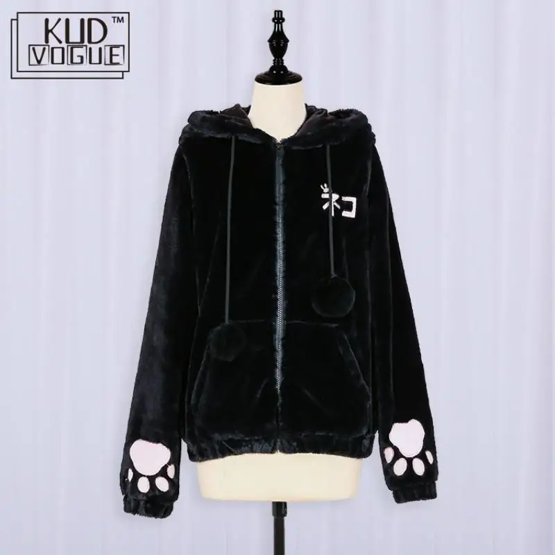 Милое пальто в стиле Лолиты японский стиль Харадзюку зимний теплый толстый