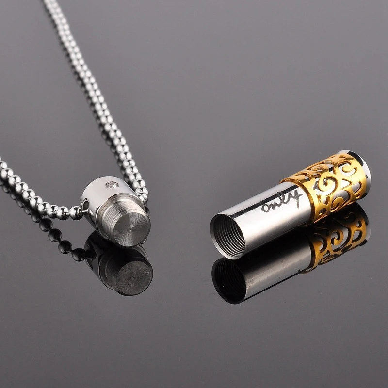 Stainless Steel Necklace for Women Men Perfume Oils Essential Aromatherapy Necklace Perfume Diffuser Pendant Necklace Jewelry