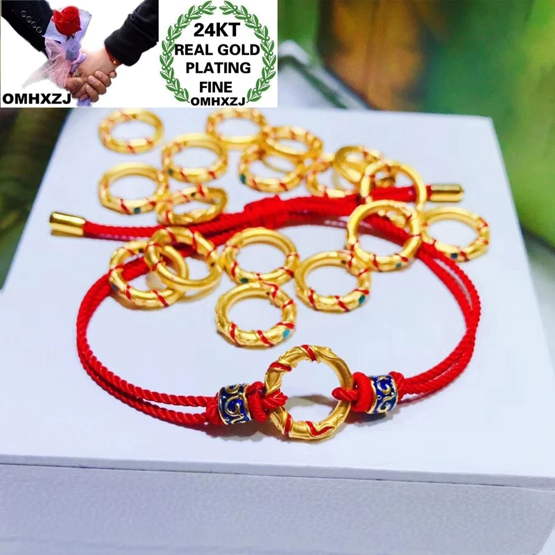 

OMHXZJ оптовая продажа CA352 Европейская мода горячая красивая женщина мужчина день рождения свадебный подарок круглые бусины Сделай Сам 24KT золотой кулон очаровательные