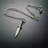 new fashion gothic knife dagger pendant necklace hip hop rock punk jewelry gril boys girls kpop style accessories
