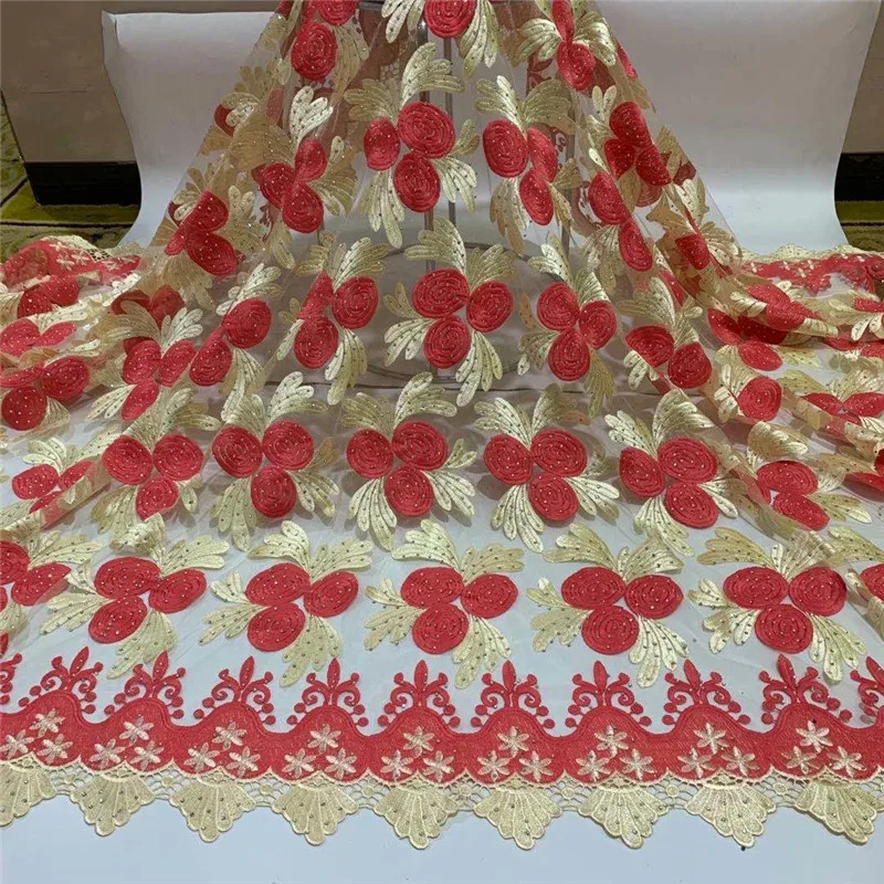 

2020 высокое качество французские нигерийские кружева с блестками, модные африканские кружевные ткани для вечерние платья 5 ярдов/партия df68-42