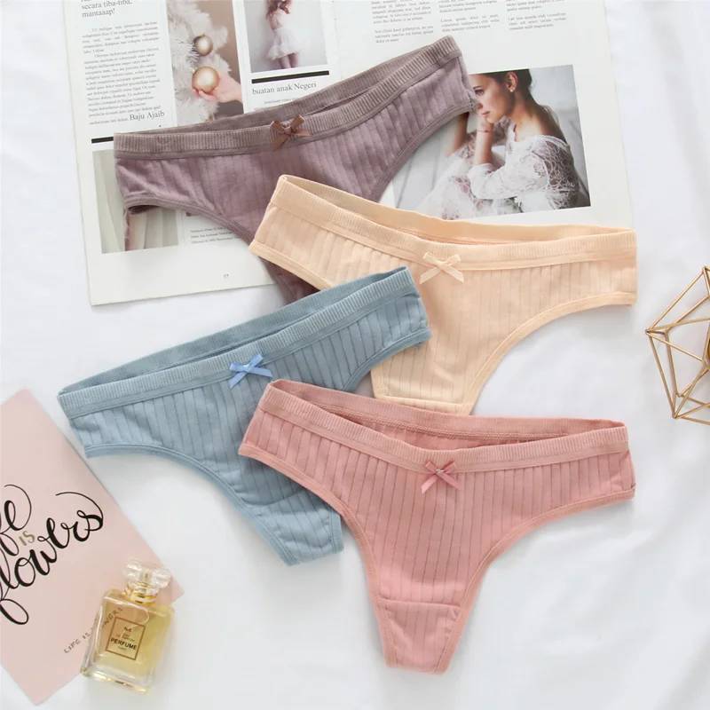 Новые хлопковые трусики стринги женское нижнее белье размера плюс женские