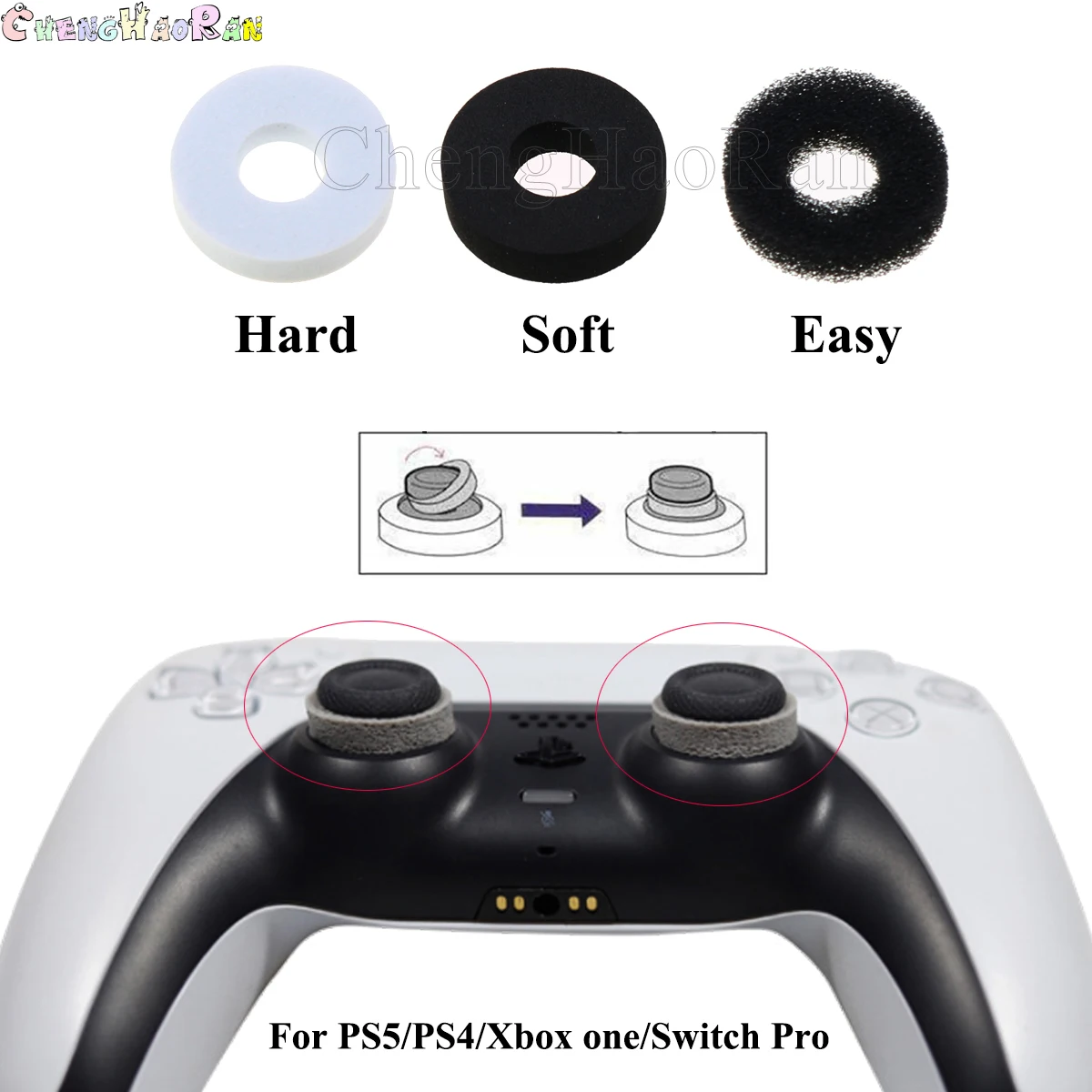 Precision Rings Yaner Aim Assist Rings Motion Control For PS5 PS4 Xbox Pc Gamepad N-Switch Pro Controller Auxiliary Sponge Ring