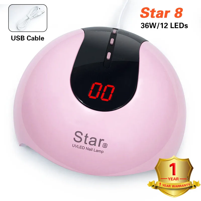 star8 Star5 72 Вт Сушилка для ногтей Светодиодная УФ-лампа для ногтей Гель-лак отверждаемая лампа с нижней 30 s/60 s таймер лампа для ЖК-дисплея для сушки ногтей - Цвет: star8