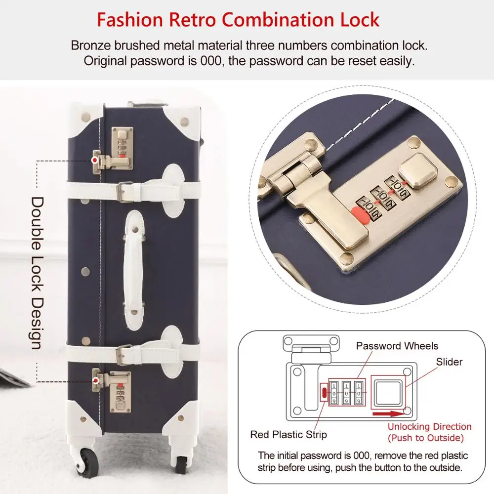 Винтажная Дорожная сумка из ПУ 3 шт./компл. 12 &quotкосметичка и 20&quot 26 &quotретро