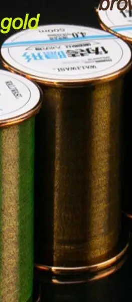 gold 500 м леска для ловли карпа, 3D невидимая камуфляжная нейлоновая резиновая леска, леска для водорослей - Цвет: gold
