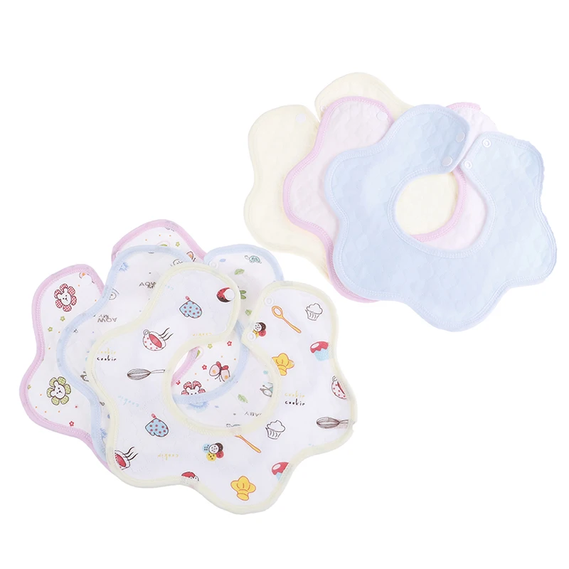 Babero giratorio de algod&oacute;n suave para beb&eacute;, Baberos redondos de 360 grados, estilo de flores, Bandana para reci&eacute;n nacido, pa&ntilde;os para eructar, bufanda de alimentaci&oacute;n-3