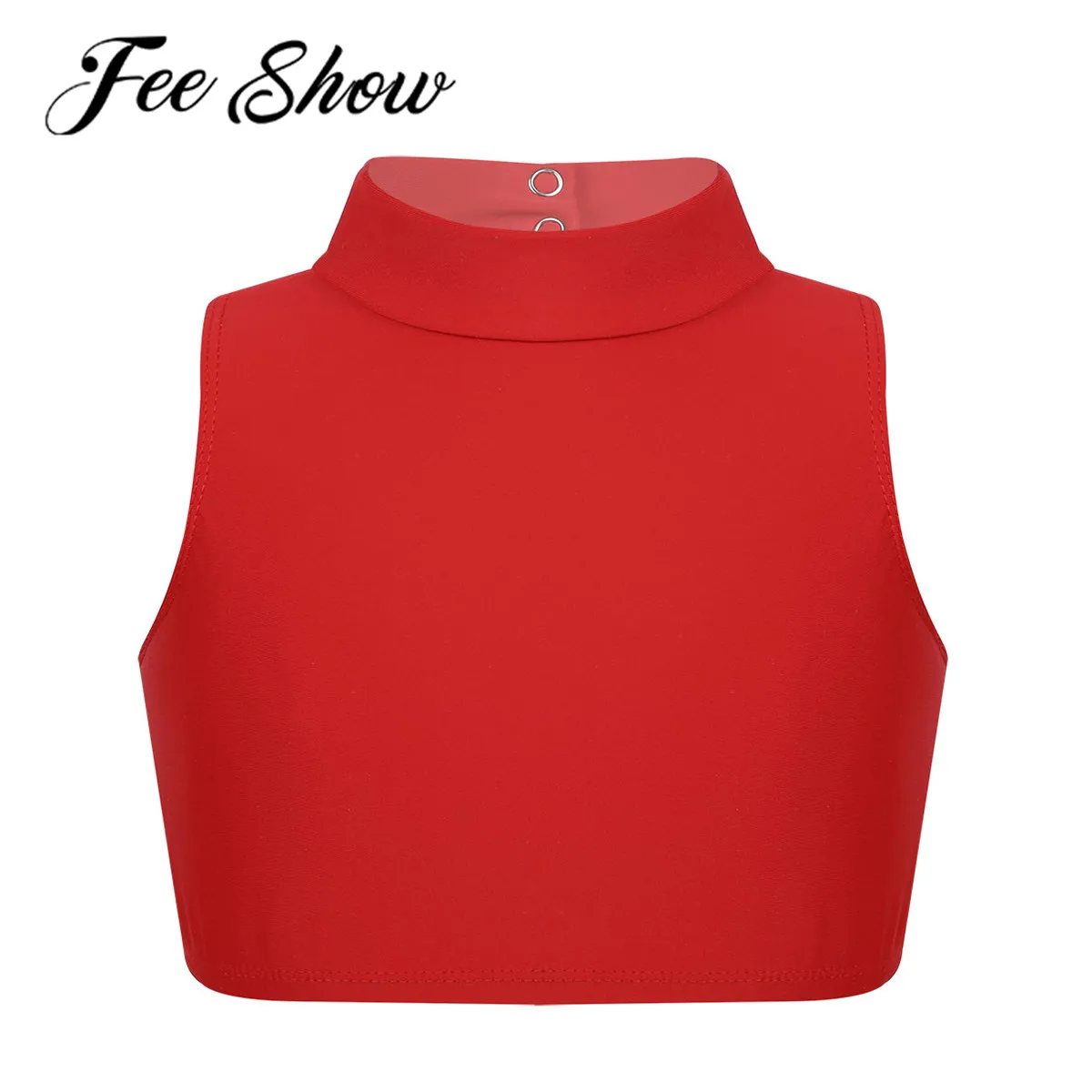 Женский гимнастический купальник Feeshow детский укороченный топ без рукавов для