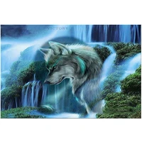 5d diamond painting wolf mountain scenery diamond mosaic diy full round diamond embroidery cross stitch rhinestone home decor