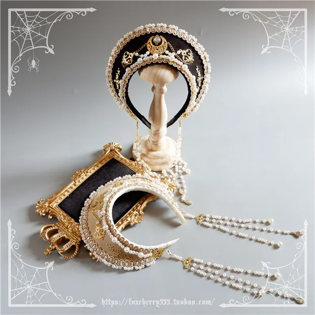 Роскошная Ретро Повязка на голову в дворцовом стиле с бусинами &quotЛолита&quot